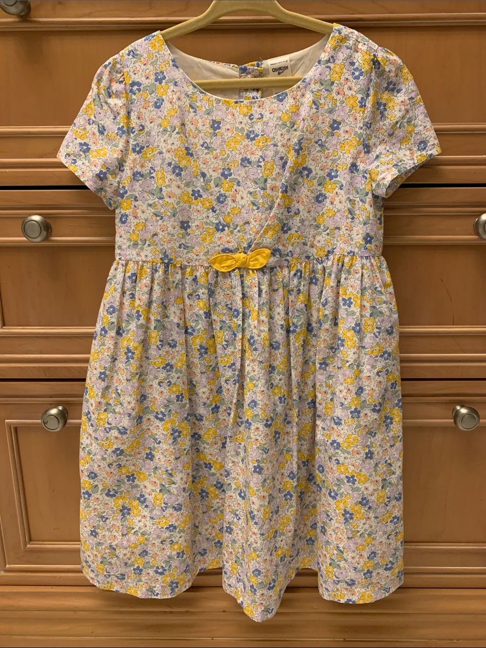 NWOT - OshKosh B'gosh Yellow Floral Bow Cotton Dress